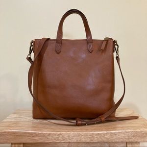 Madewell Mini Transport Crossbody Bag in English Saddle Natural Leather